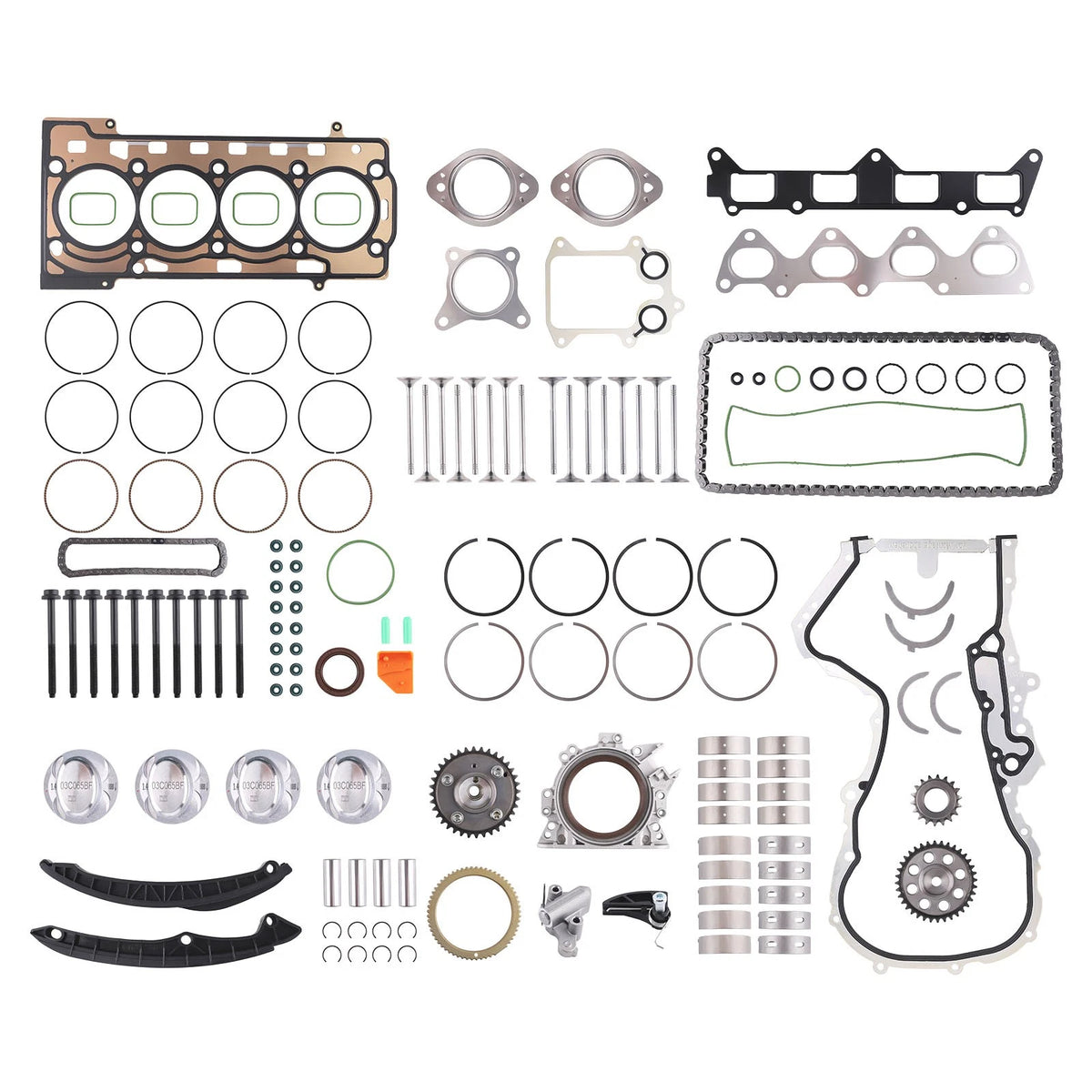 Engine Pistons Seals Overhaul Rebuild Kit for VW Audi 1.4 TSI (CAV CTH BLG)
