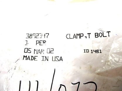 T-Bolt Clamp for Cummins L10 Engine (3892347)