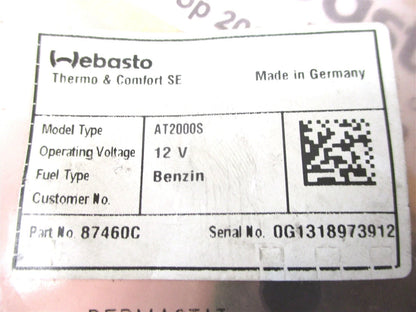 Webasto AT2000B AT2000S Control Unit 12V for