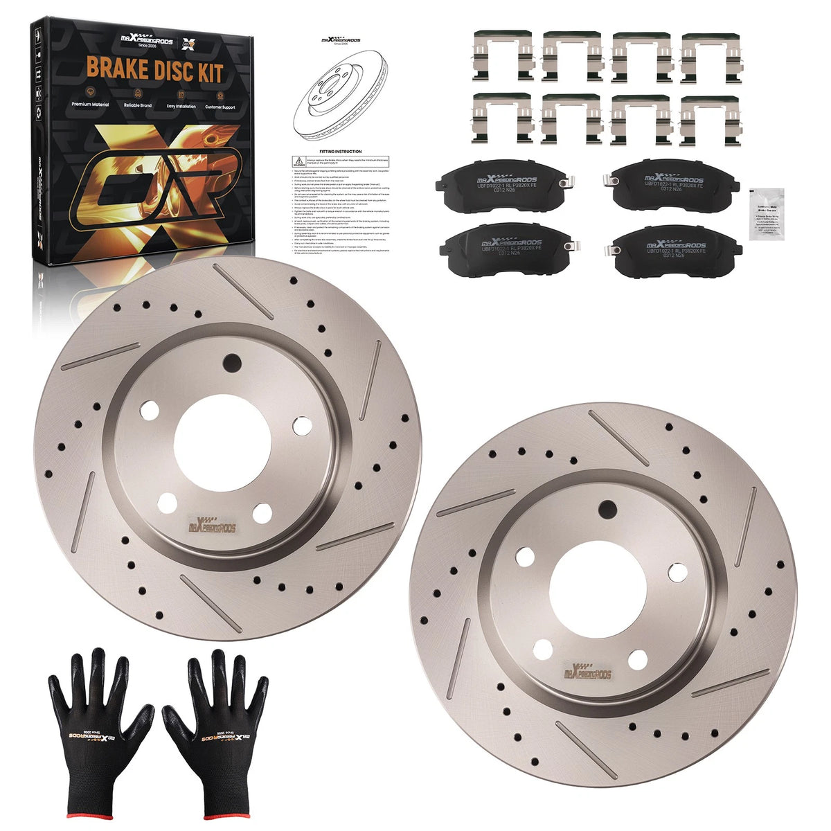 Front Brake Rotors and Pads Kit for Nissan Sentra (2013–2017) D815