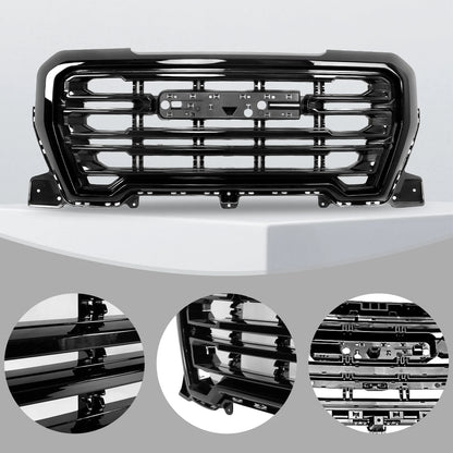 Front Upper Grille Gloss Black for GMC Sierra 1500 (2019–2021)