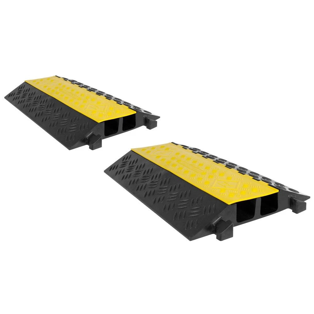 2-Pack Modular Rubber Electrical Wire Cover Ramp Protector for