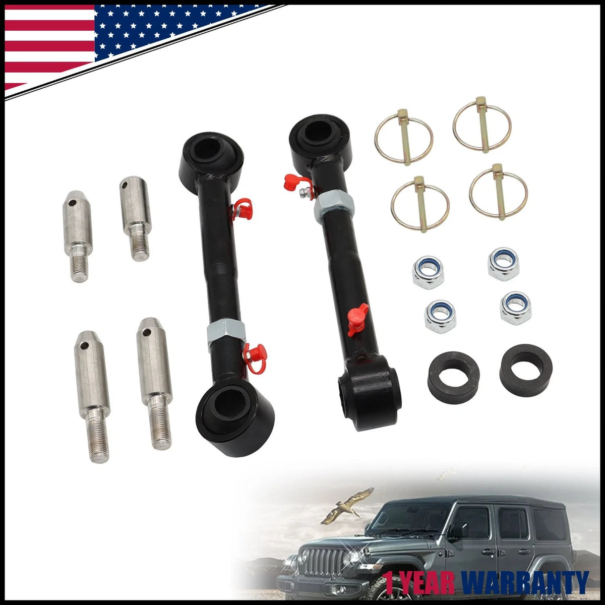 Set of 2 Front Sway Bar Links for Jeep Wrangler JK JL (2007–2021)