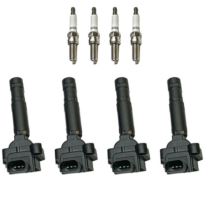 Set of 4 Ignition Coils & 4 Spark Plugs for Mercedes-Benz C230 (2003–2007)