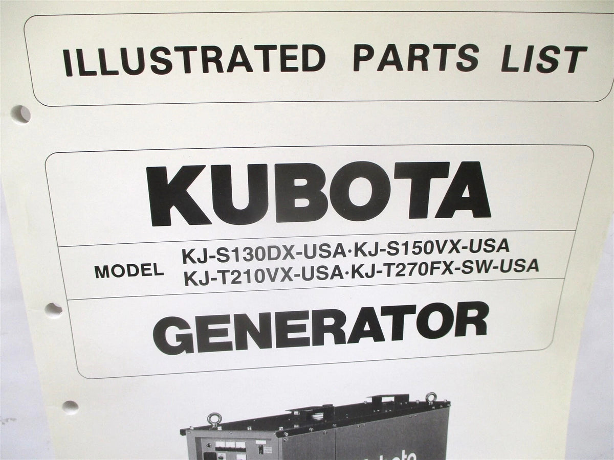 Illustrated Parts List Manual for Kubota KJ-S230DX/S150VX/T210VX/T270FX