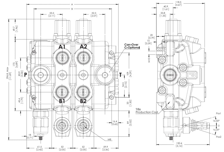 Hydraulic Sectional Control Valve for TORA (39.5 GPM, 1" BSP)