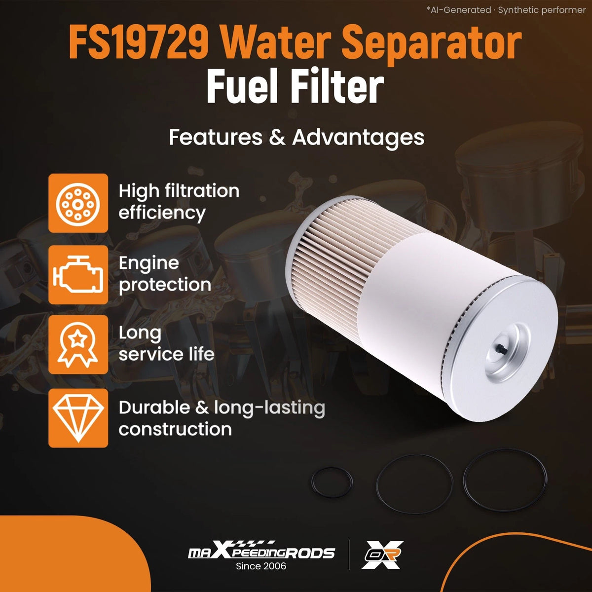 6X Fuel Filter Element for Davco 382 233 Series (FF1156, 382115)