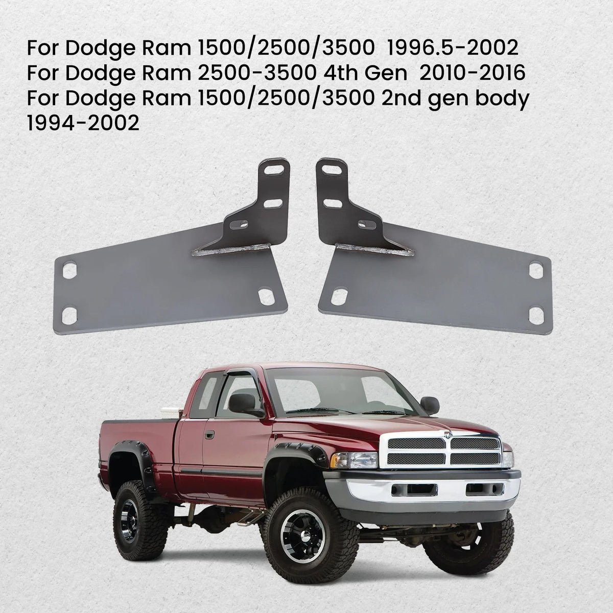 Front Bumper Conversion Brackets for Dodge RAM 1500/2500/3500 (2002–2009)