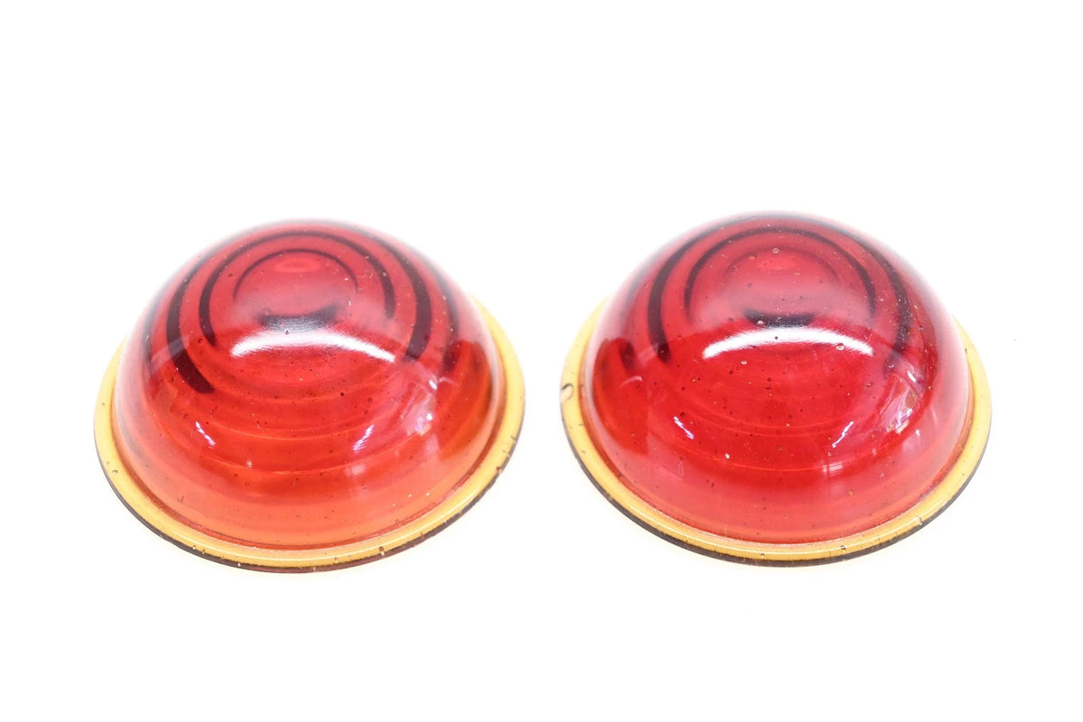 Set of 2 Red Glass Domed Taillights for Aftermarket RA038-5