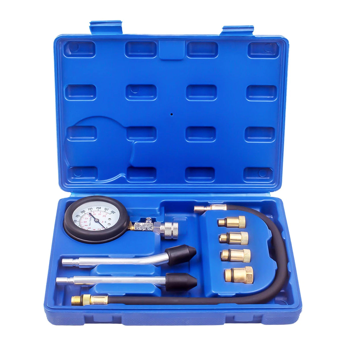 Engine Cylinder Compression Pressure Tester Gauge Kit M10x1.0 for Cars