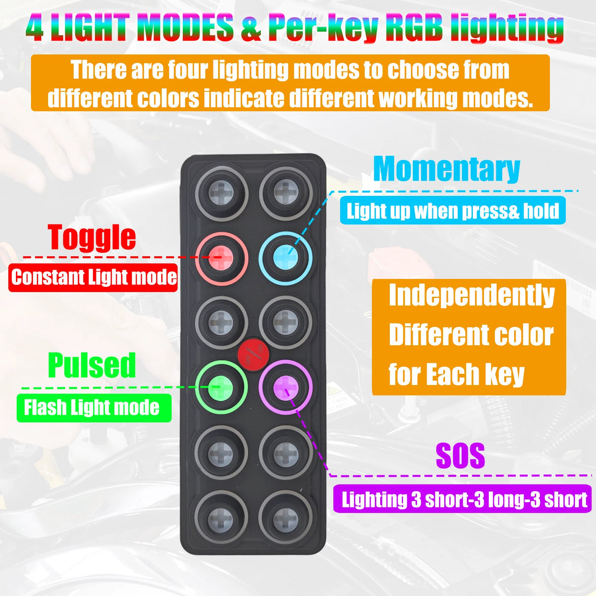12 Button Switch Panel Touch Control for 12V 24V SSR Relay Box (IP68)