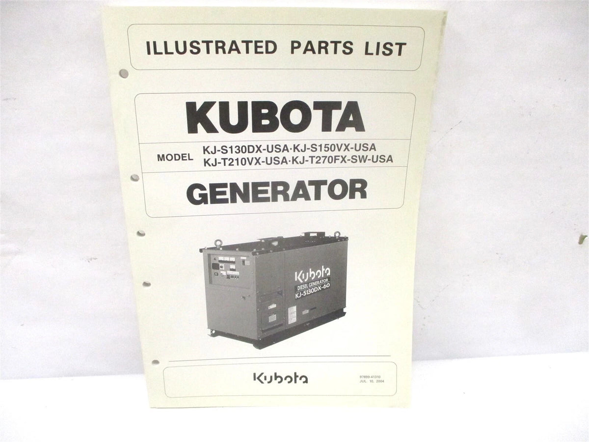 Illustrated Parts List Manual for Kubota KJ-S230DX/S150VX/T210VX/T270FX