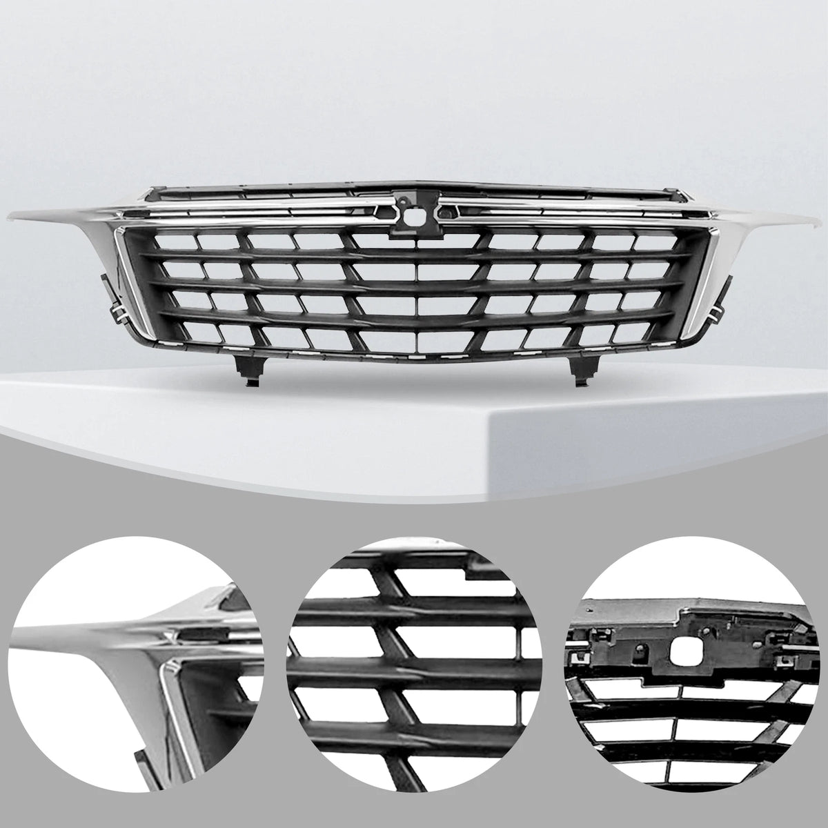 Front Bumper Upper Grille with Chrome Trim for Chevrolet Equinox (2022–2023)