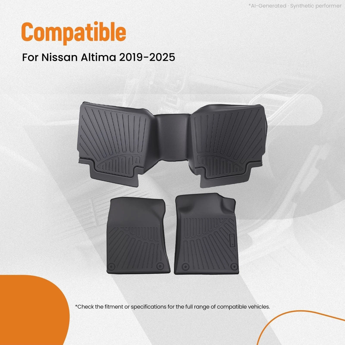Set of 4 Carpet Floor Mats for Nissan Altima (2019–2025) TPE All Weather