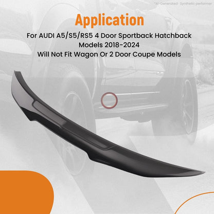 Rear Trunk Spoiler Wing for Audi A5 S5 Sportback (2018–2024) Carbon Fiber
