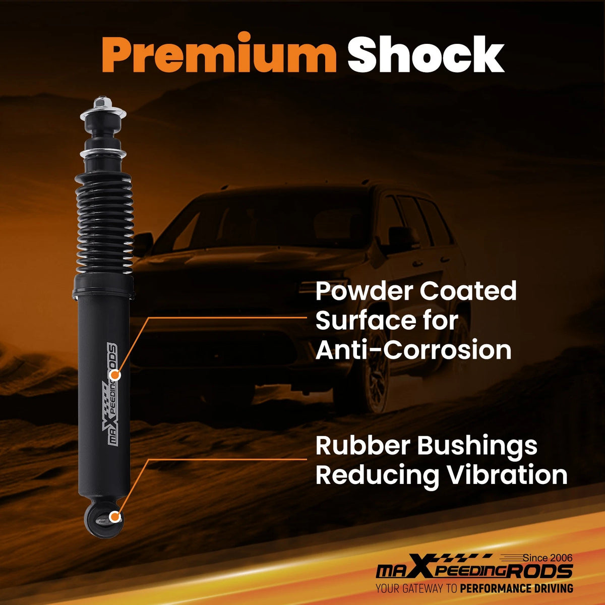 Front Drop Shocks for Chevy GMC C1500 (1988–1998) 4" Lowering Kit