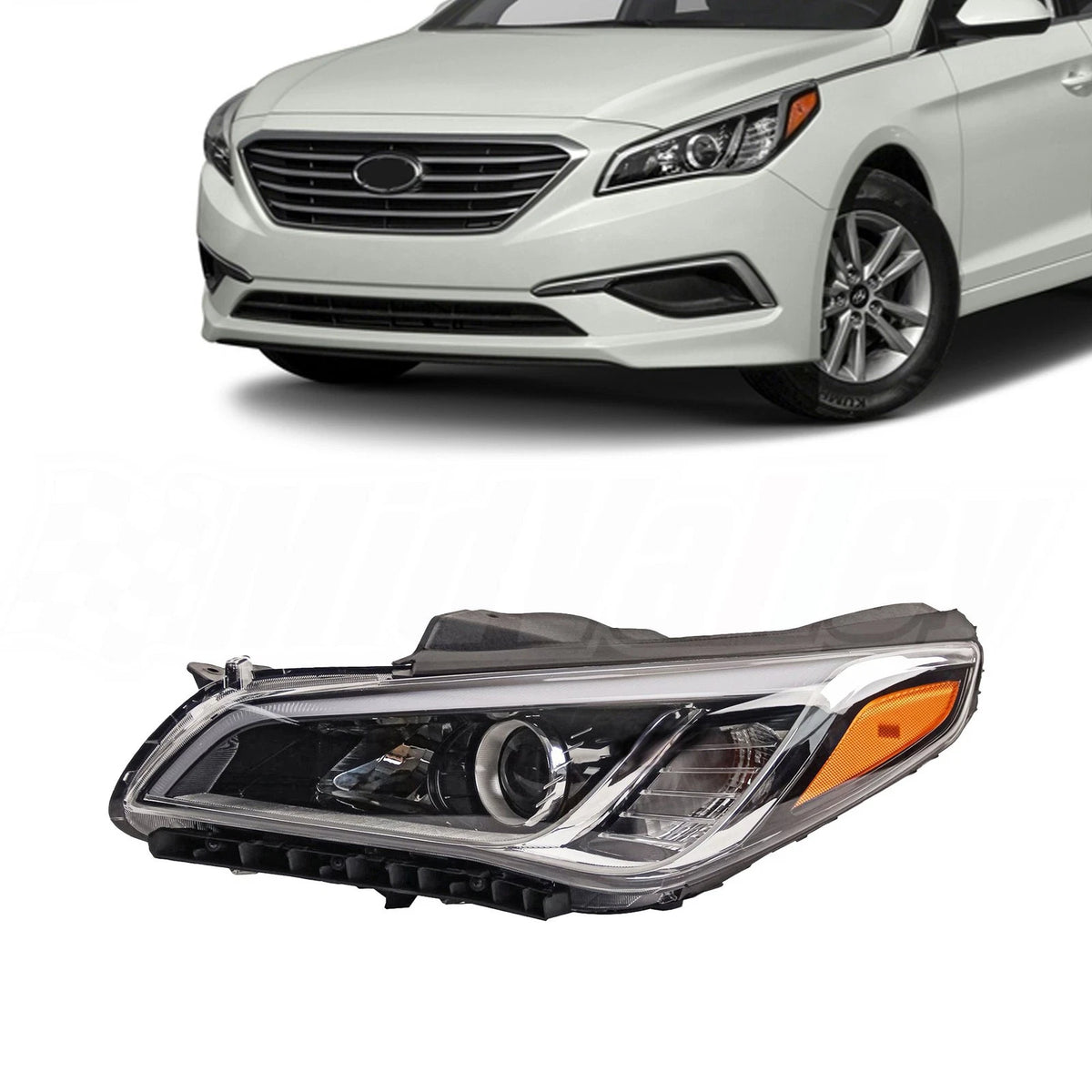 Headlight Assembly Halogen Driver Left for Hyundai Sonata (2015–2017) HY2502183