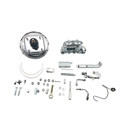 Chrome Disc Brake Booster Master Cylinder & Brackets Kit for Impala (1961–1966)