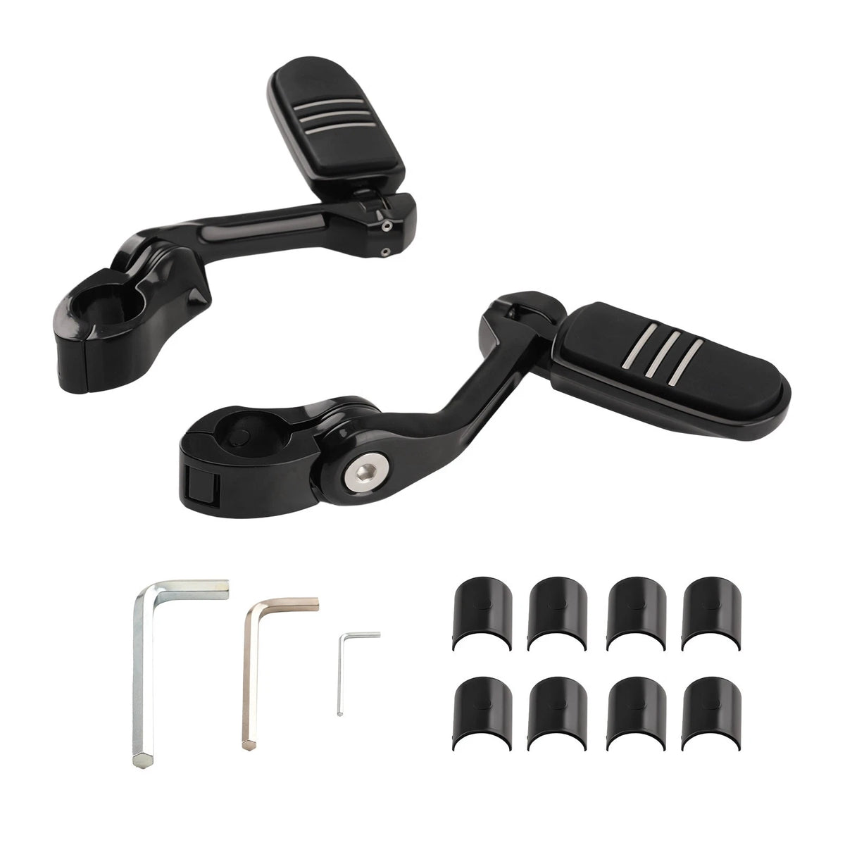 Adjustable Highway Pegs for Honda BMW Harley ATV 1.25 Inch Guard Bar