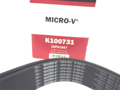 Gates Serpentine Micro-V Belt 10PK1857 for K100731 (73-3/4" X 1-3/8")