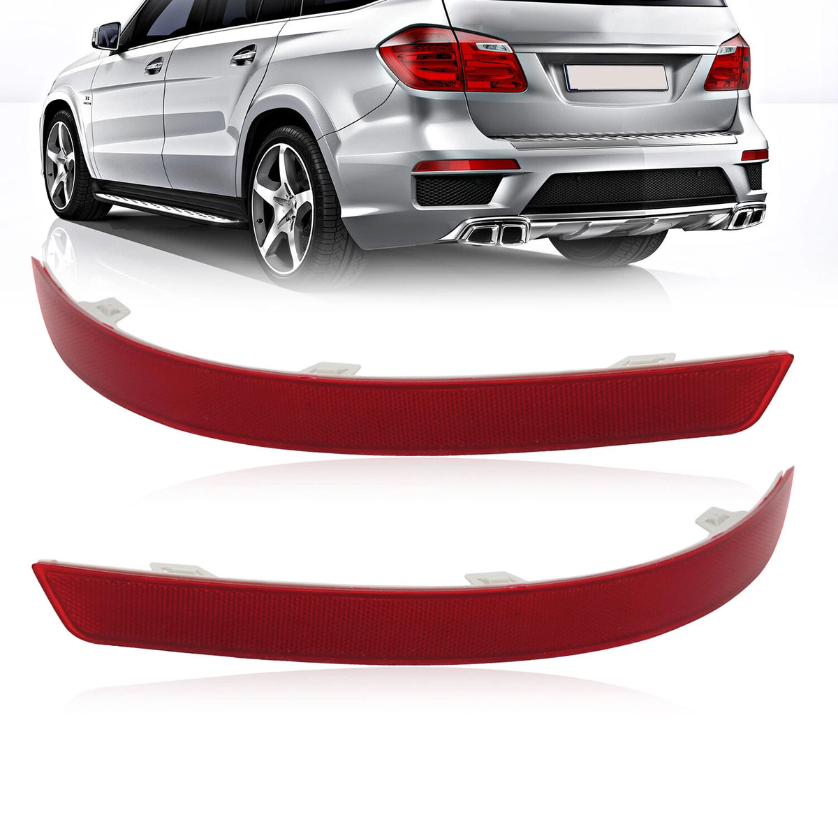 Set of 2 Rear Bumper Reflector Lights for Mercedes Benz X166 GL (2013–2016)
