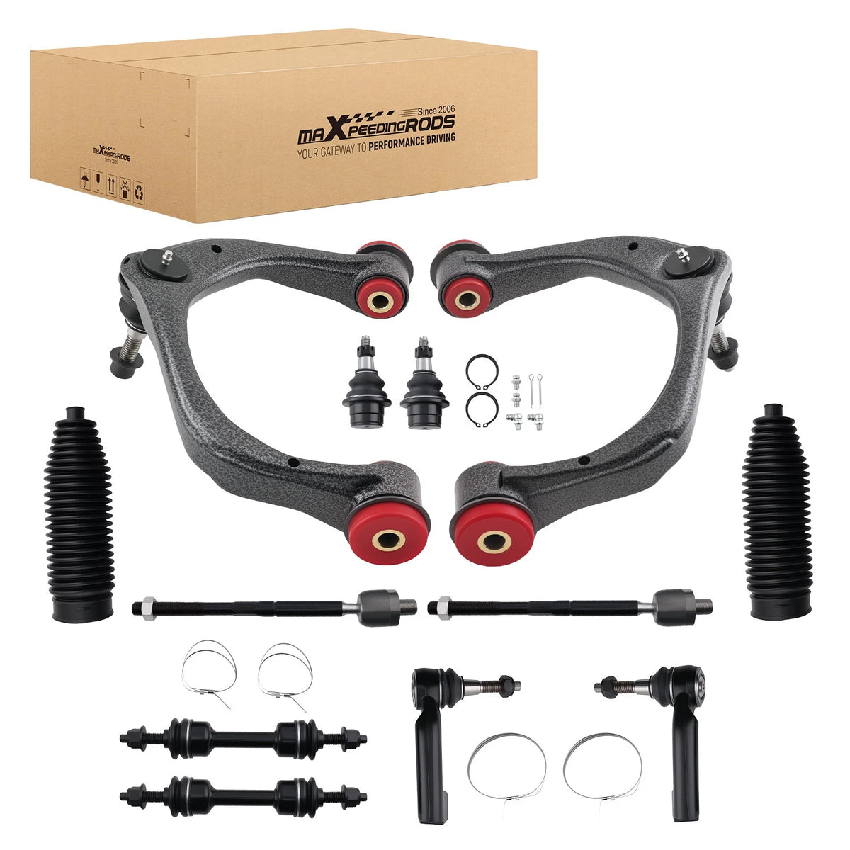 Set of 12 Upper Front Control Arms & Sway Bar Links for Ford F150 (2015–2017)