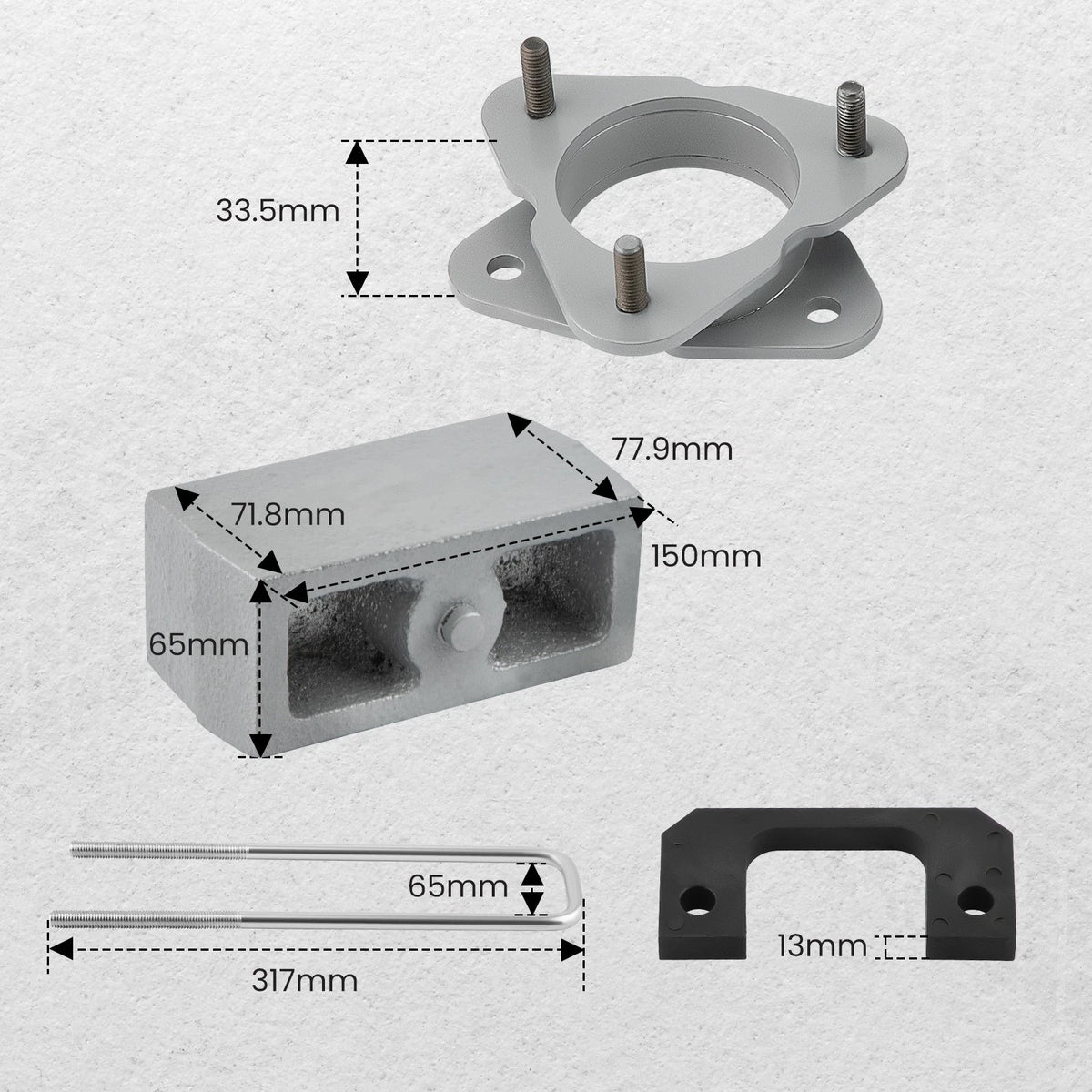 3.5" Front & 3" Rear Lift Kit for Chevrolet Silverado 1500 (2007–2018)