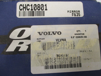 8" Convex Rear View Mirror for Volvo (Genuine, Stainless, 3099481, 10801)