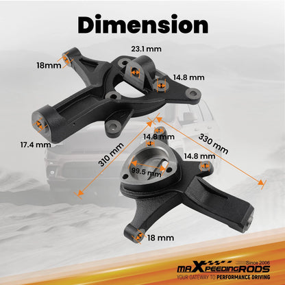 4.5" Front Lift Spindles for Chevrolet Silverado GMC Sierra 1500 2WD (2007–2017)