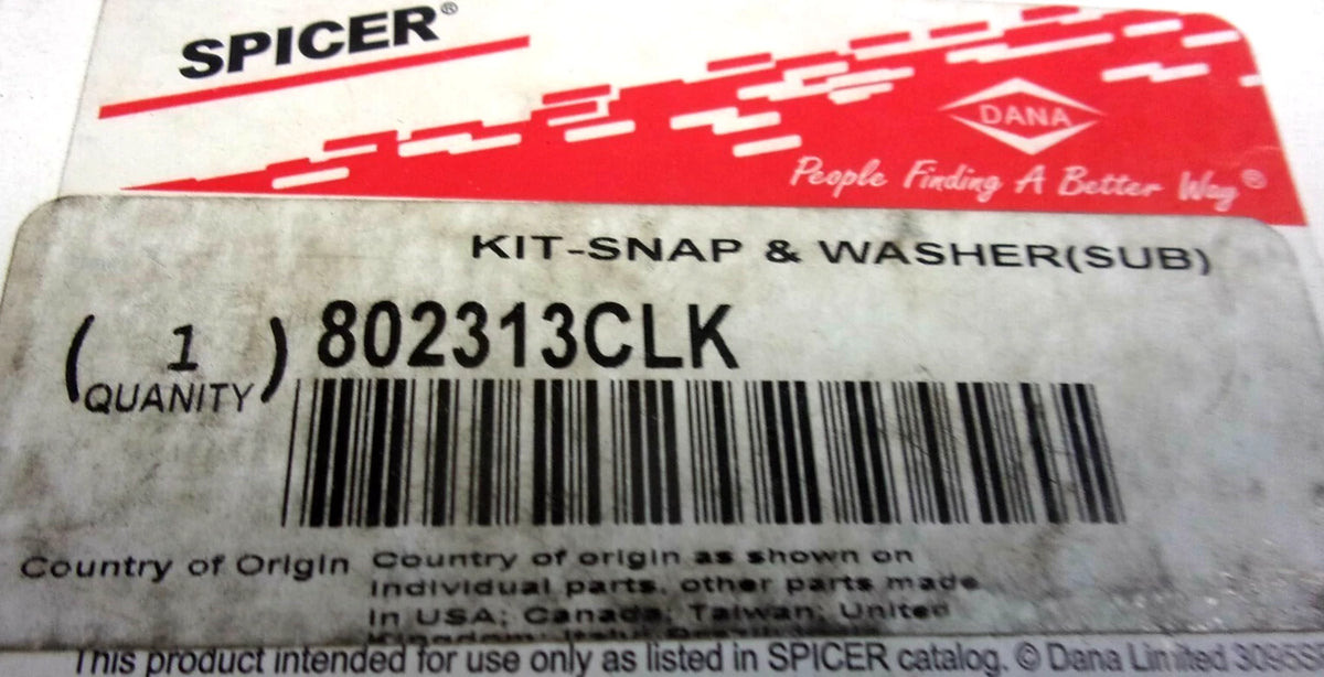Spicer Snap Ring and Washer Kit for (802313)