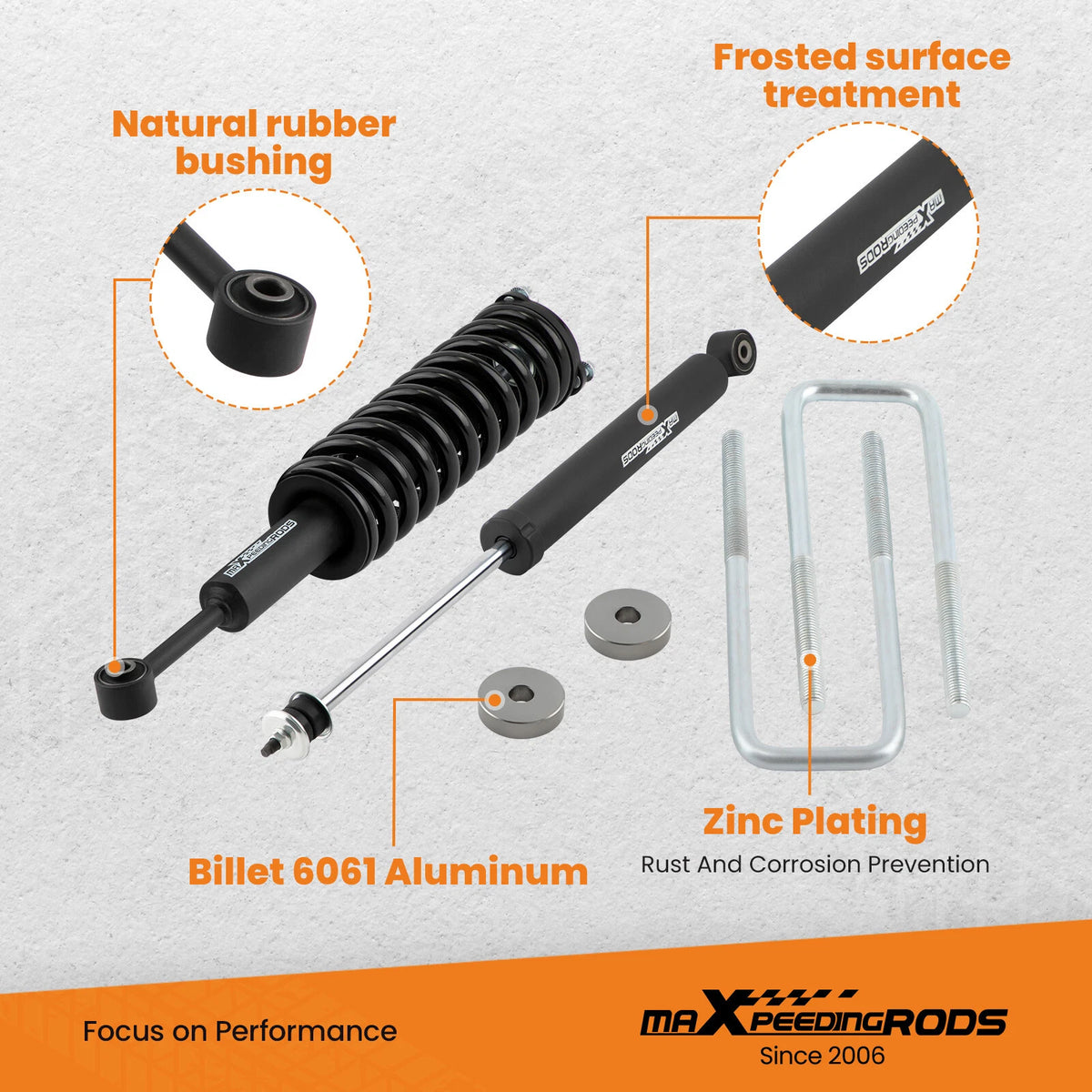 3" Lift Kit Struts & Shocks for Toyota Tacoma 4WD (2005–2023)
