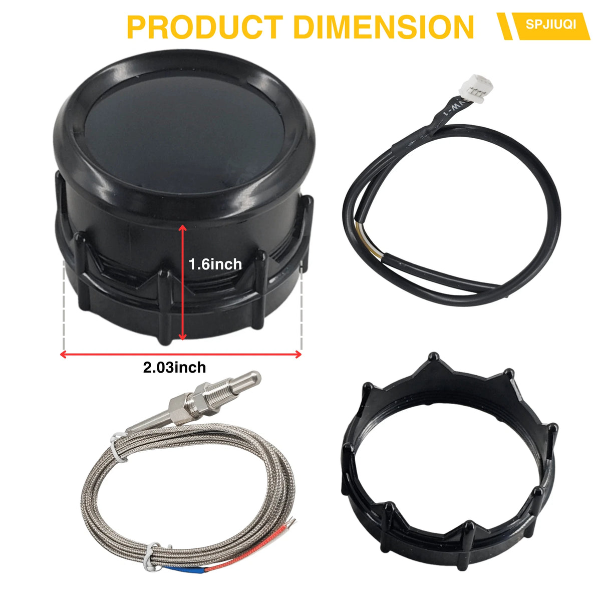 EGT Exhaust Gas Temperature Gauge 2'' LED with Sensor Harness & Mount Bracket