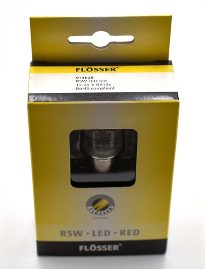 Flosser 914028 Red BA15S 12V 5W LED Mini Bulb for (67–89)