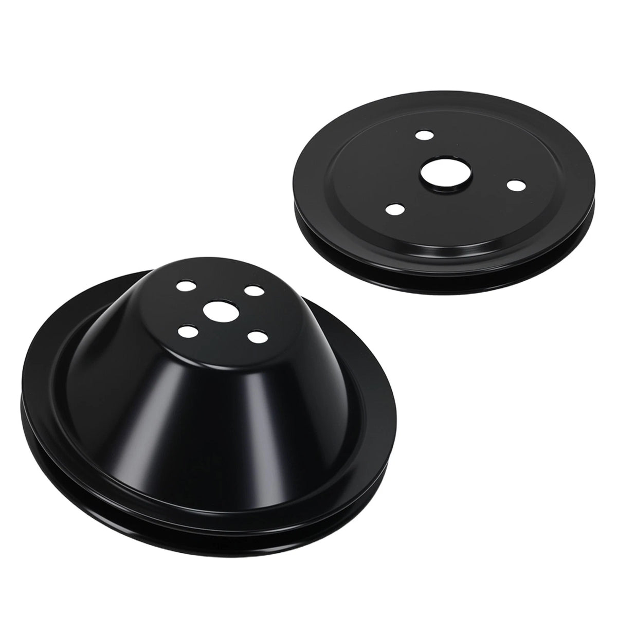 Single Groove Steel Short Water Pump Pulley Kit for Small Block Chevy SBC 350 (1969–1986)