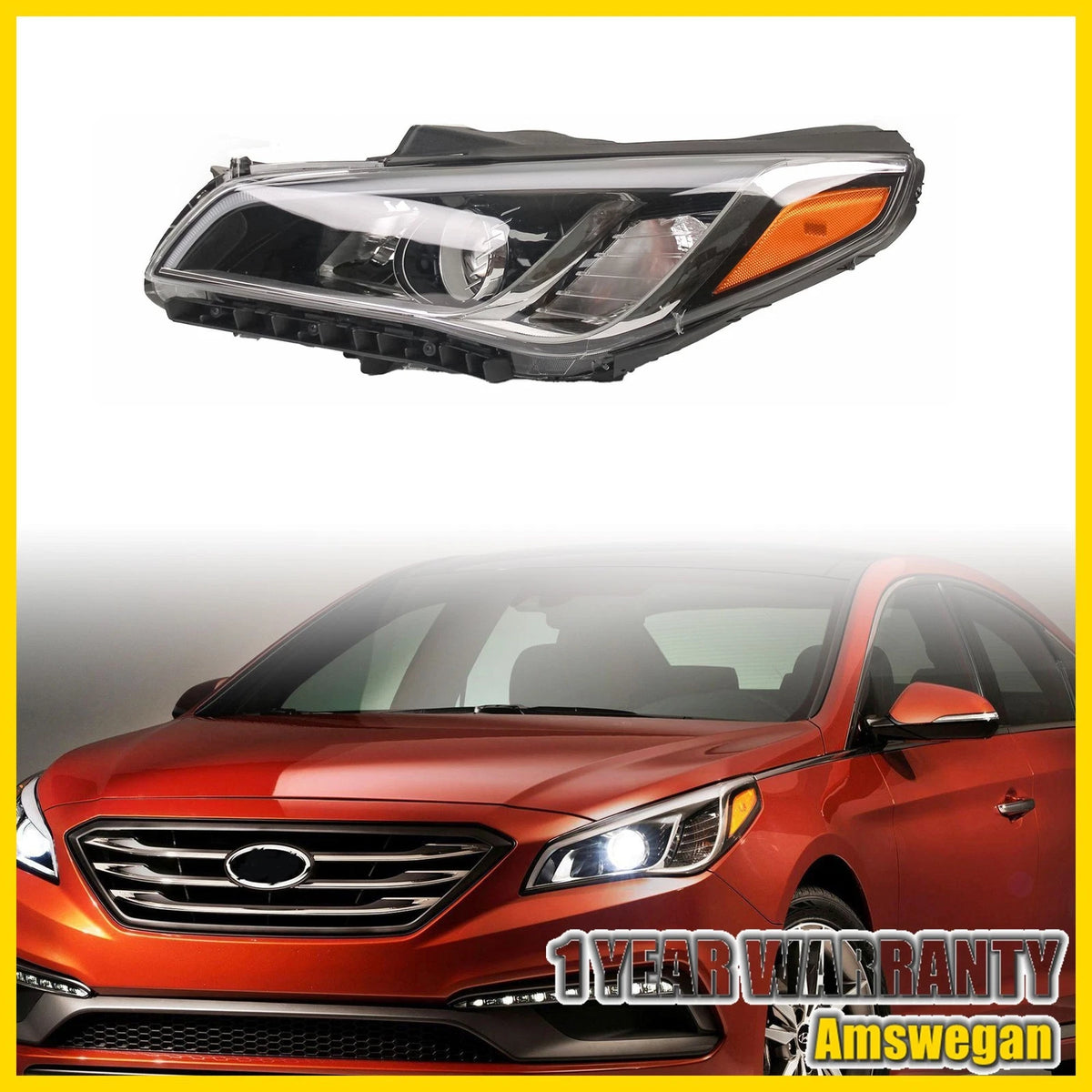 Headlight Assembly Halogen Driver Left for Hyundai Sonata (2015–2017) HY2502183