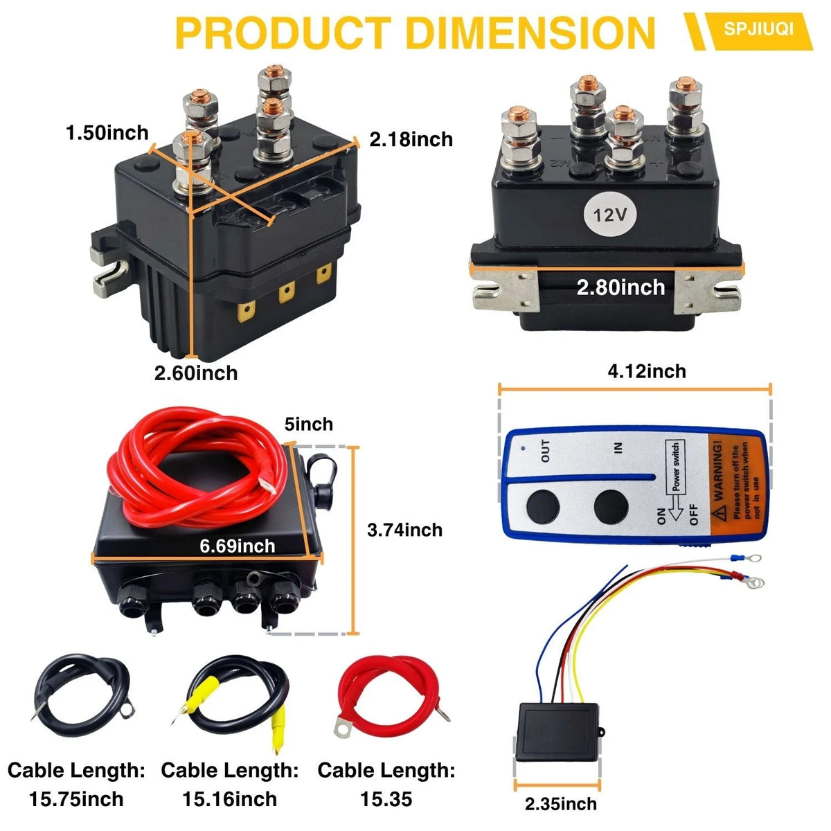 Winch Solenoid Contactor for ATV Jeep 500A (2010–2023)
