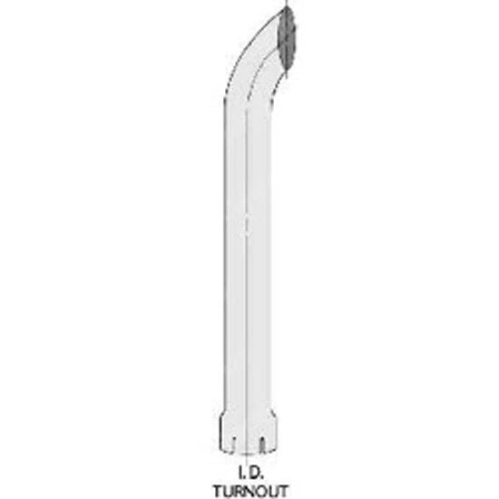 Chrome 6 Inch to 5 Inch ID Curve Turn Out Exhaust Stack for BESTfit