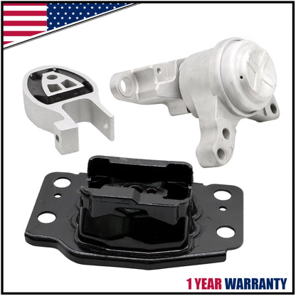 Set of 3 Engine Motor & Trans Mounts for Ford Fusion (2013–2020) 1.5L 1.6L