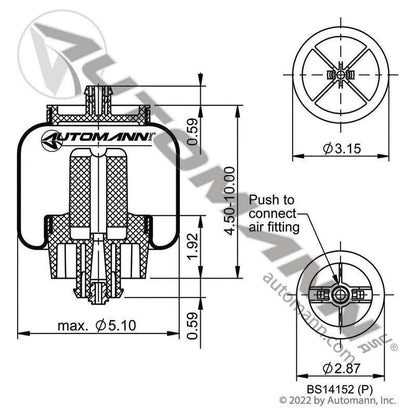 Air Spring for Automann ABSZ70-7205 (MN)