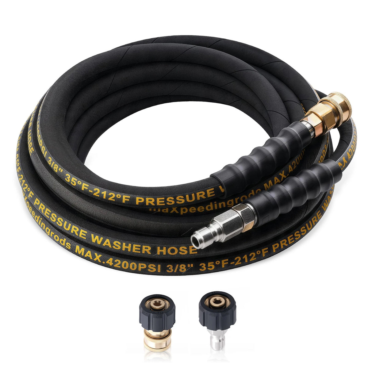 25FT 4200 PSI Pressure Washer Hose 3/8" Quick Connect Adapter