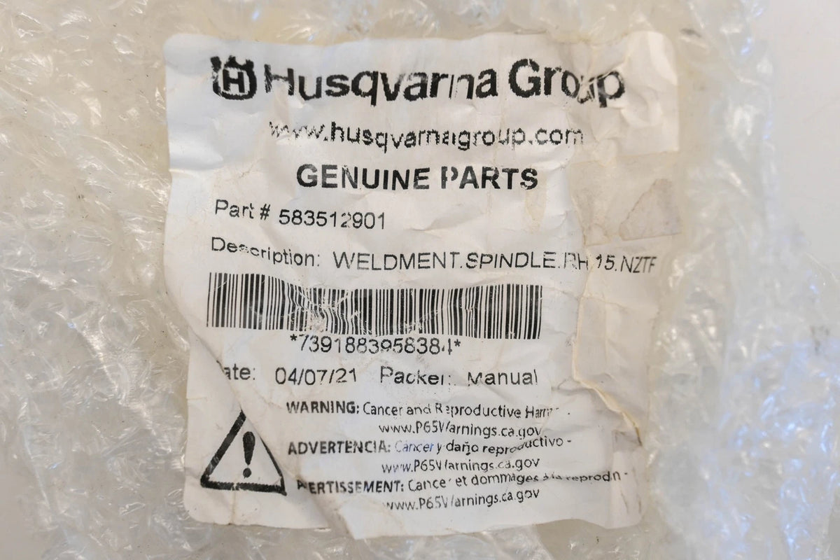 RH Spindle Assembly for Husqvarna (OEM 583 51 29-01, 583512901)
