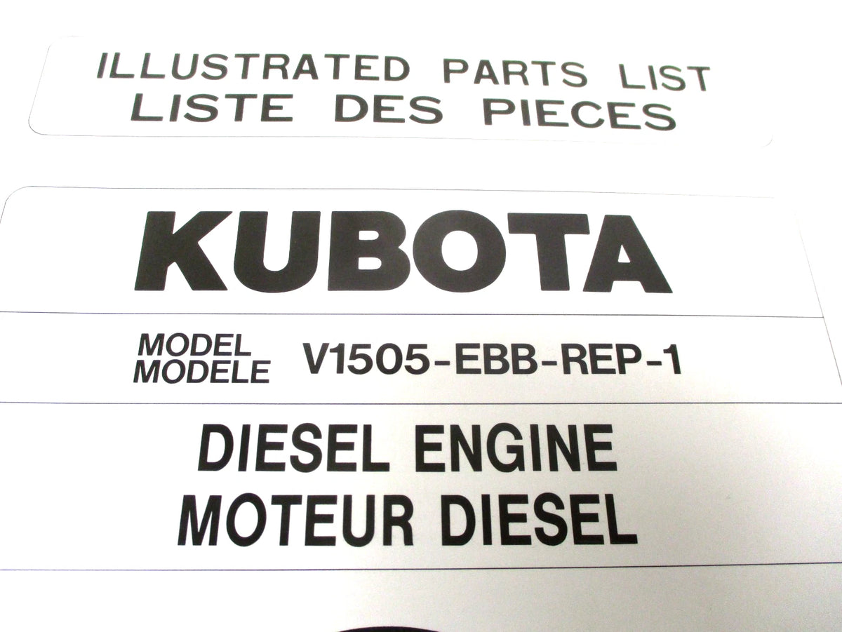 Illustrated Parts List for Kubota V1505-EBB-REP-1 Diesel Engine