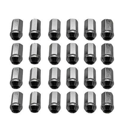 Set of 24 Lug Nuts for Chevy GMC Cadillac (14x1.5, Chrome, 7/8" Hex)