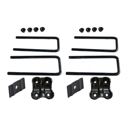2X Rear Left Side Spring Plate with Axle U Bolts for Chevy Silverado Sierra 1500