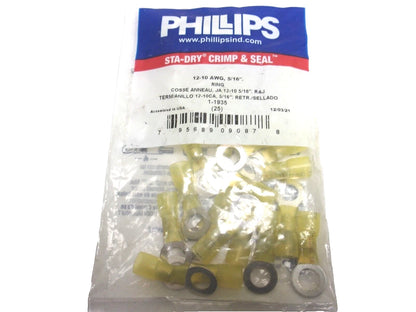 25X Heat Shrink Ring Terminal for Phillips (1935) 12-10 Gauge 3/8" Stud