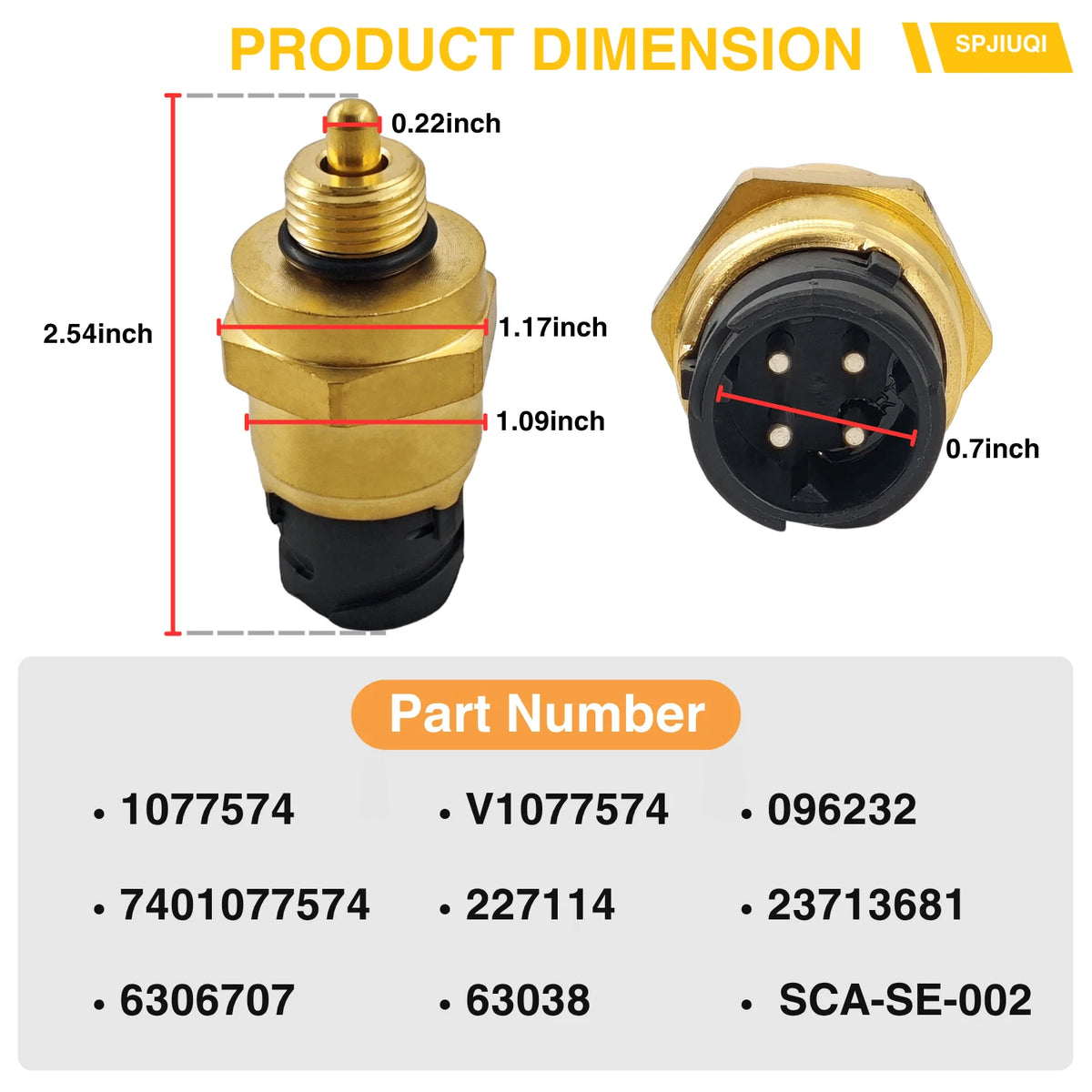 Oil Pressure Temperature Sensor for Volvo D12 VN VNL VHD (2000–2023) 1077574 23713681