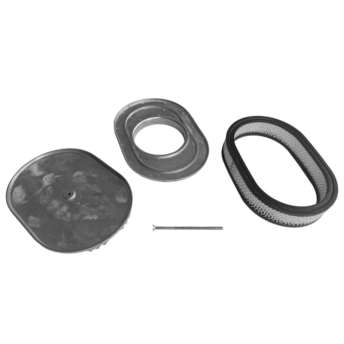 Oval Polished Center Finned Air Cleaner for Universal (12"x8-3/8"x2)