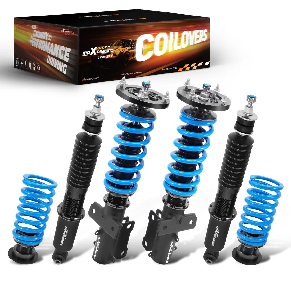 MaXpeedingrods T6 Coilovers 24 Levels Adjustable Damper for Ford Mustang (2005–2014)