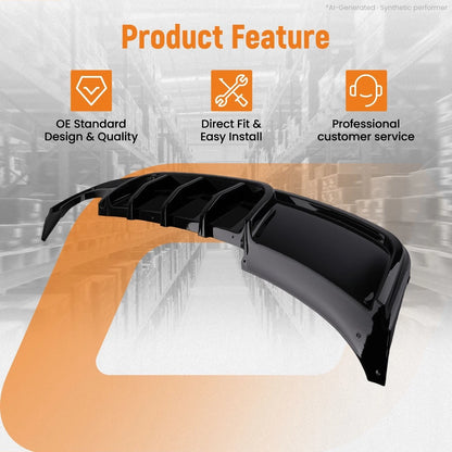 Black PP Rear Bumper Kit for BMW E82 125i 135i M Sport (2007–2013)