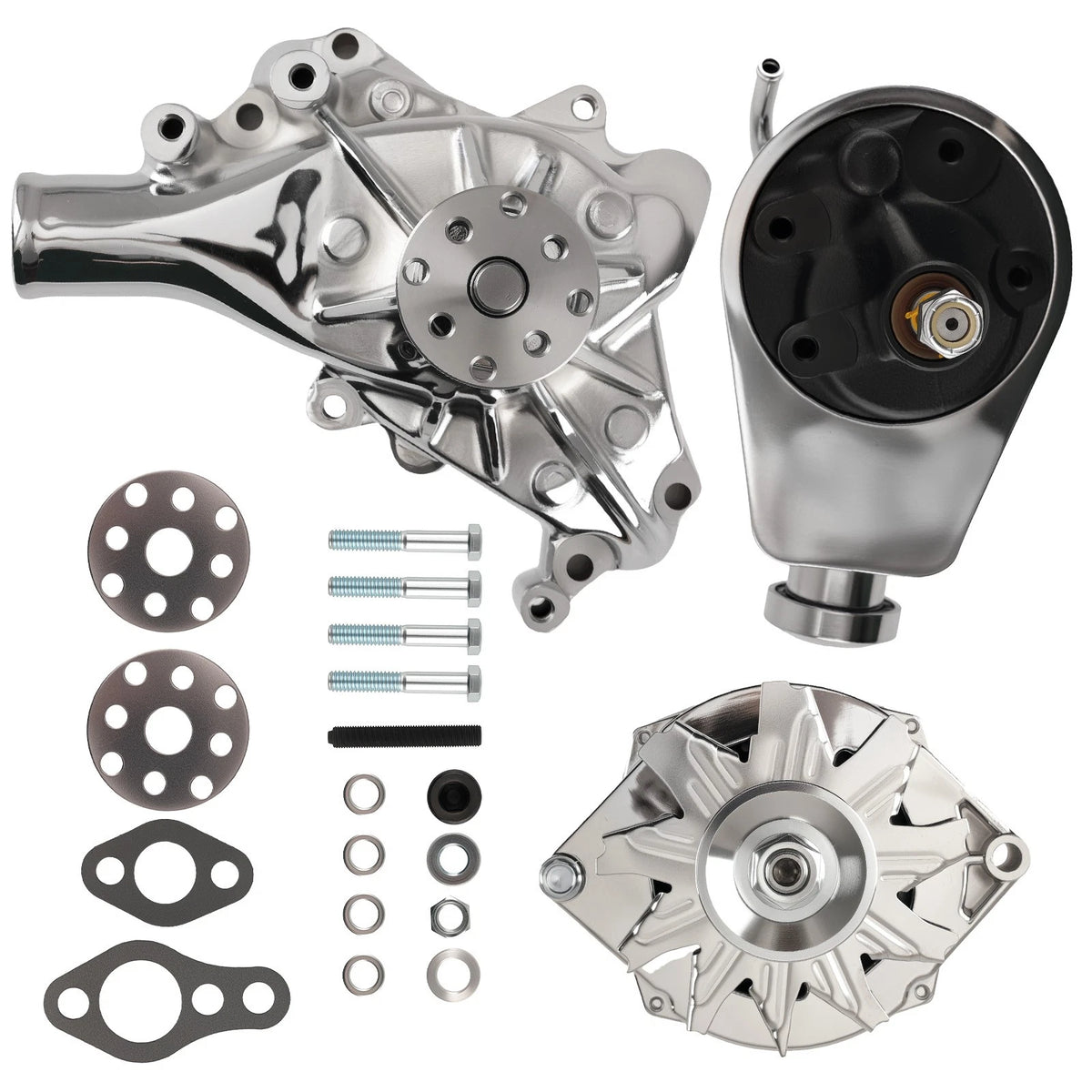 Long Water Pump & Alternator & Power Steering Pump for Chevy Small Block (1969–1987)